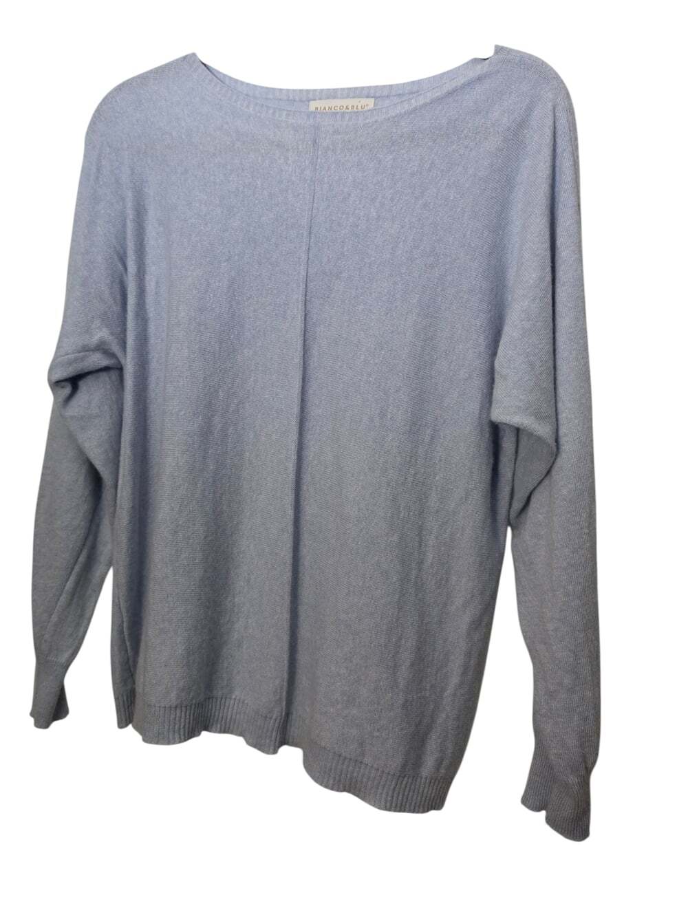 Bianco & Blu Womens Blue Cashmere Silk Wool Blend Sweater Sz XL
